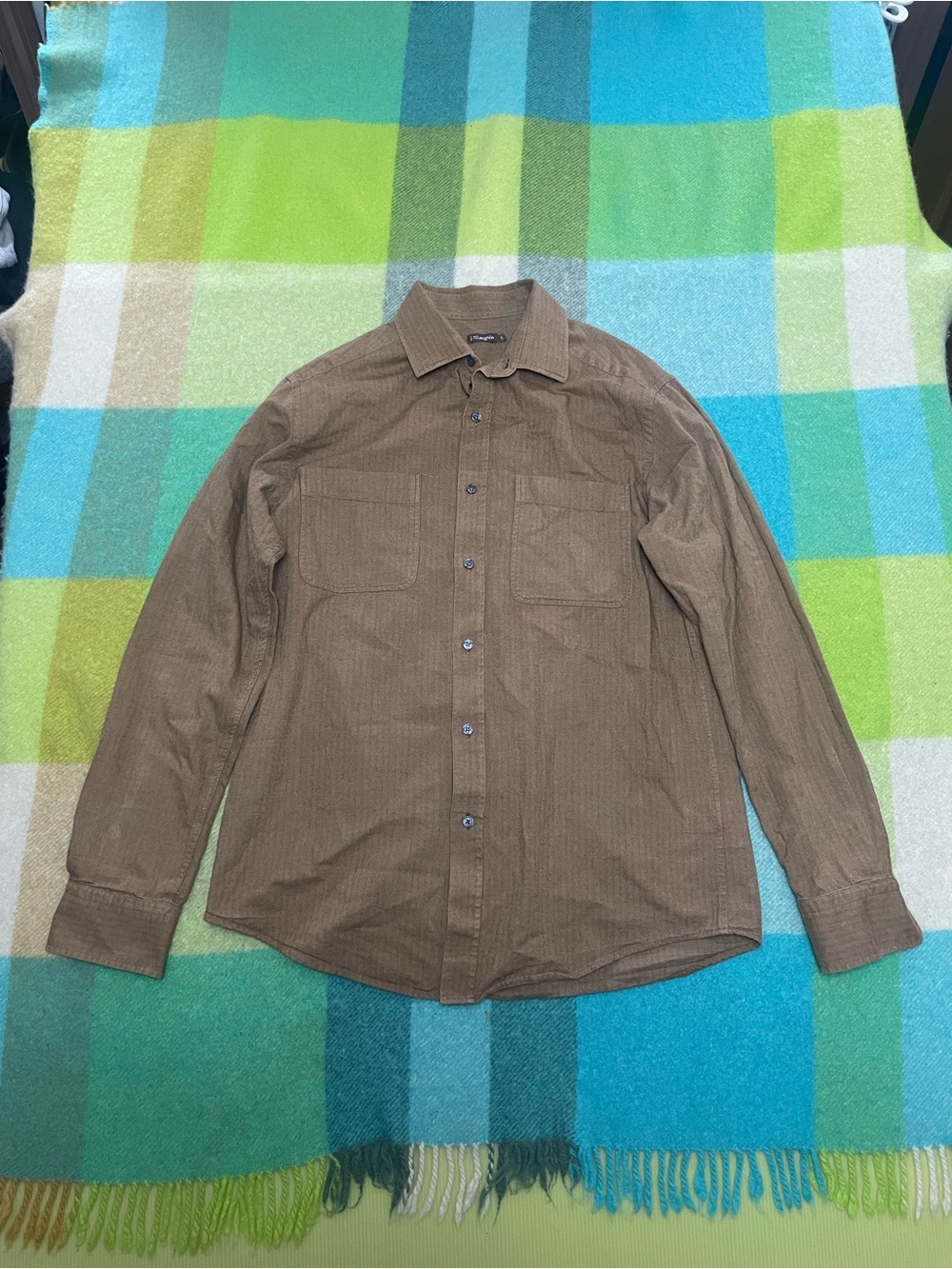 J. Mclaughlin brown button up shirt